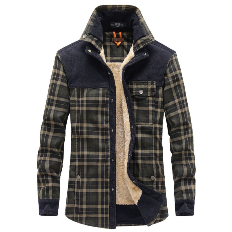 Men's Jackets Winter Windproof – обзор и цена Flannel Shirt Lined
