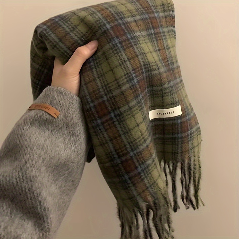 Vintage Green Plaid Tassel Sca – обзор и цена Cashmere Pashmina Wrap