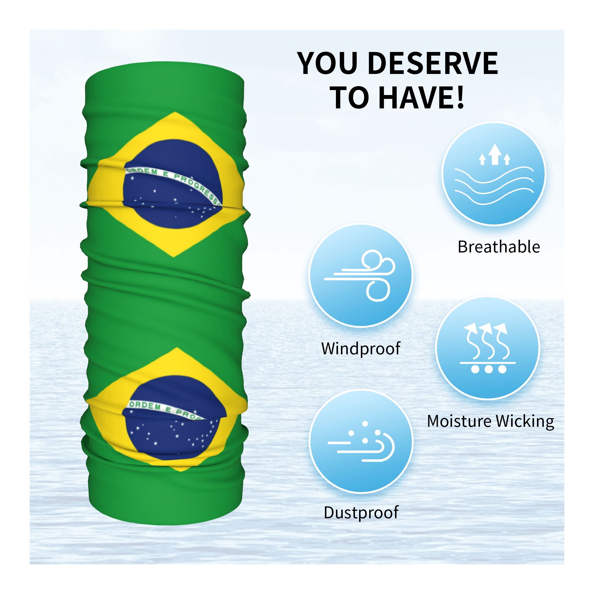 Custom Brazil Flag Bandana Nec – обзор и цена Neck Gaiter Fleece