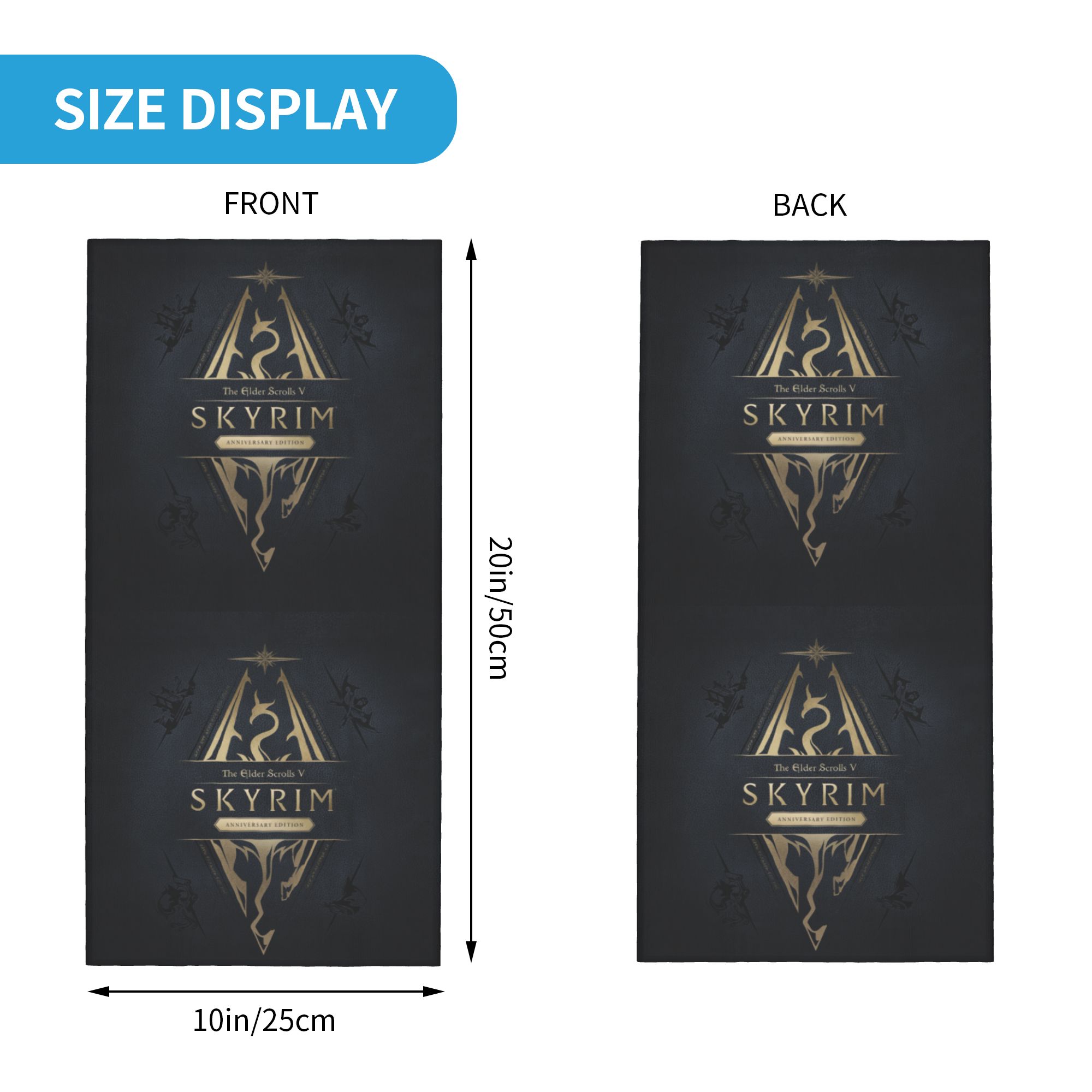 Custom Skyrim Logo Bandana Win – обзор и цена Neck Gaiter Fleece