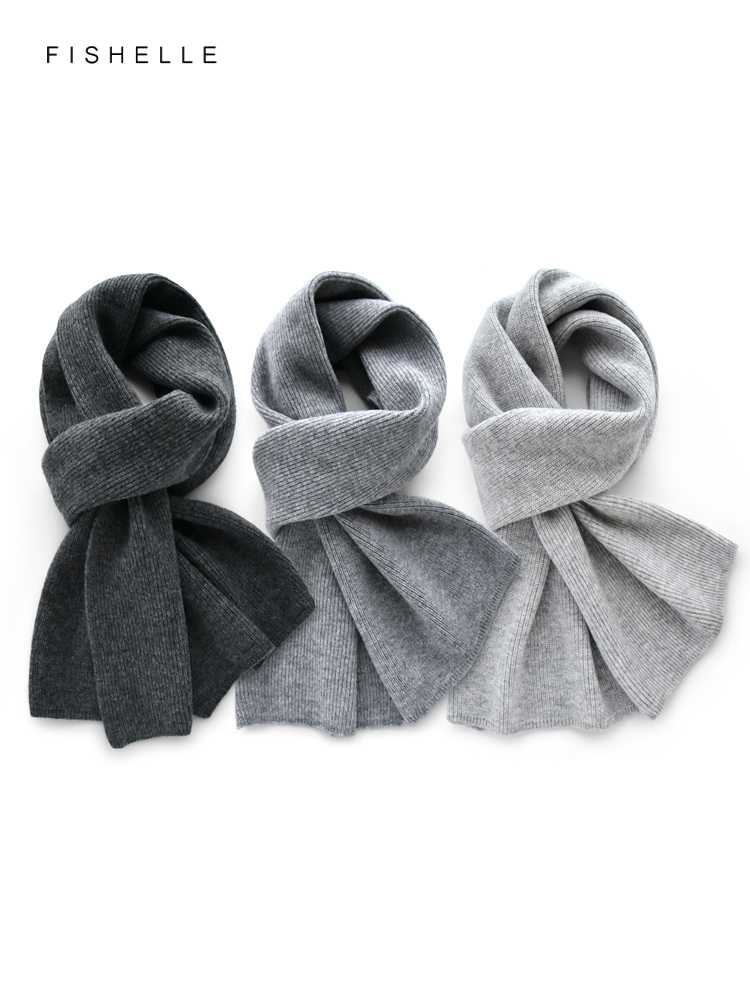Gray solid color cashmere scar – обзор и цена Wool Scarf Men