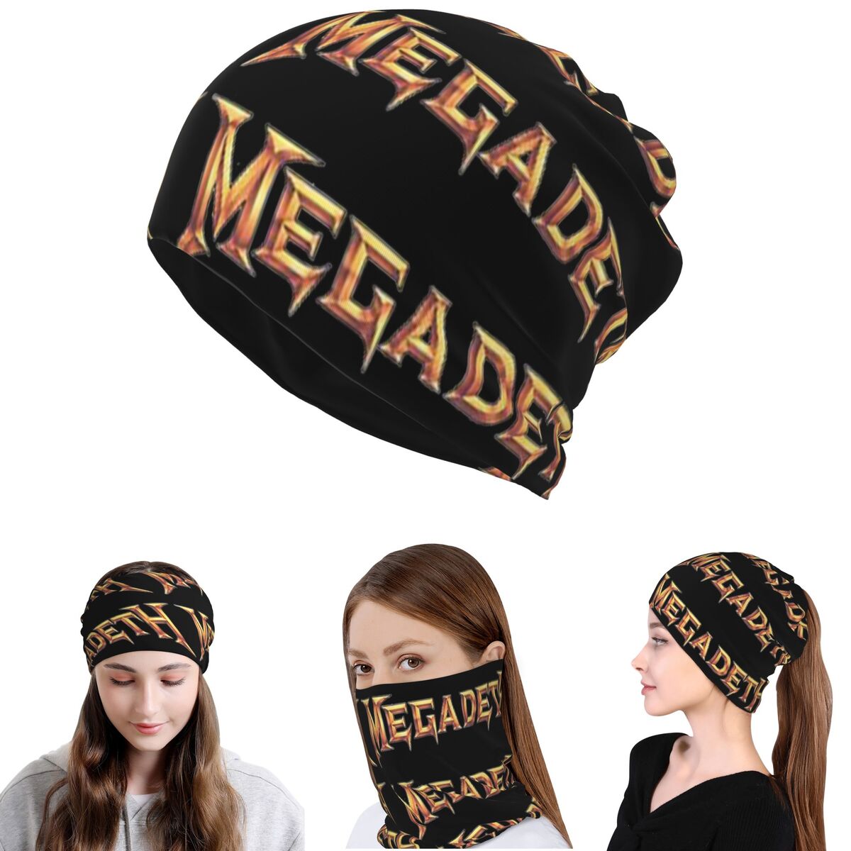 Megadeths Logo Bandana Neck Ga – обзор и цена Knit Beanie Hat Warm