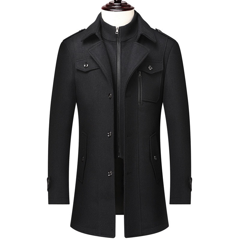 Men's Winter Wool Blend Coat D – обзор и цена Wool Coat Peacoat