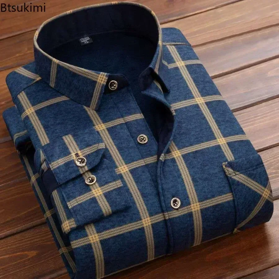 2024 Men's Winter Warm Long Sl – обзор и цена Flannel Shirt Lined