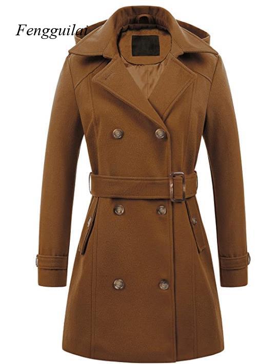 Women's Black Hooded Double Br – обзор и цена Wool Coat Peacoat
