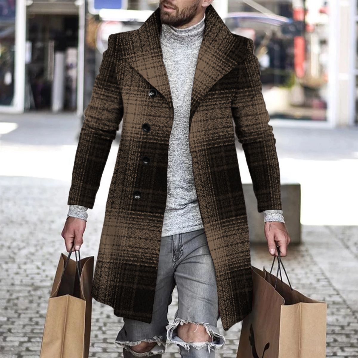 2025 Long Coat Men Mens Wool J – обзор и цена Wool Coat Peacoat