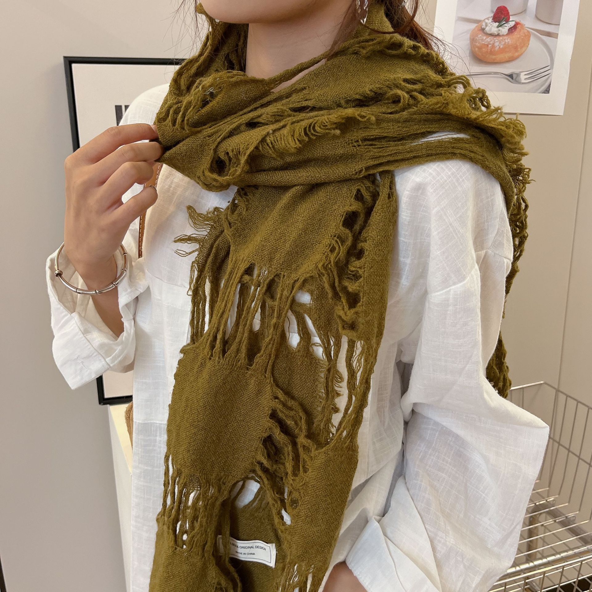 2025 New Fashion Ripped Hole T – обзор и цена Wool Scarf Men