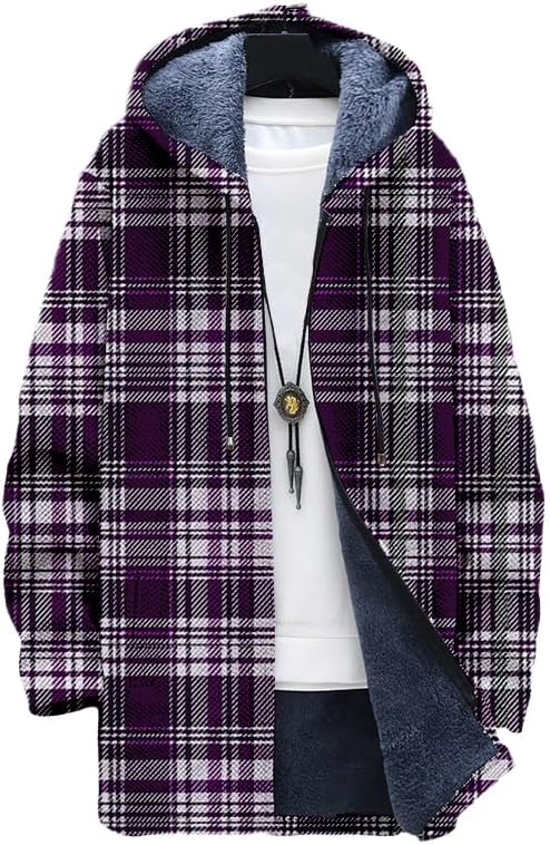 Men's Plaid Cardigan Oversized – обзор и цена Sherpa Hoodie Fleece
