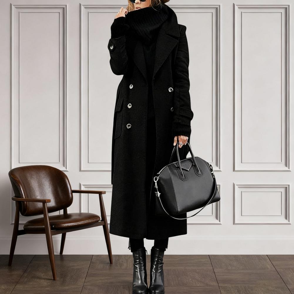 Women Coat Women's Double Brea – обзор и цена Wool Coat Peacoat