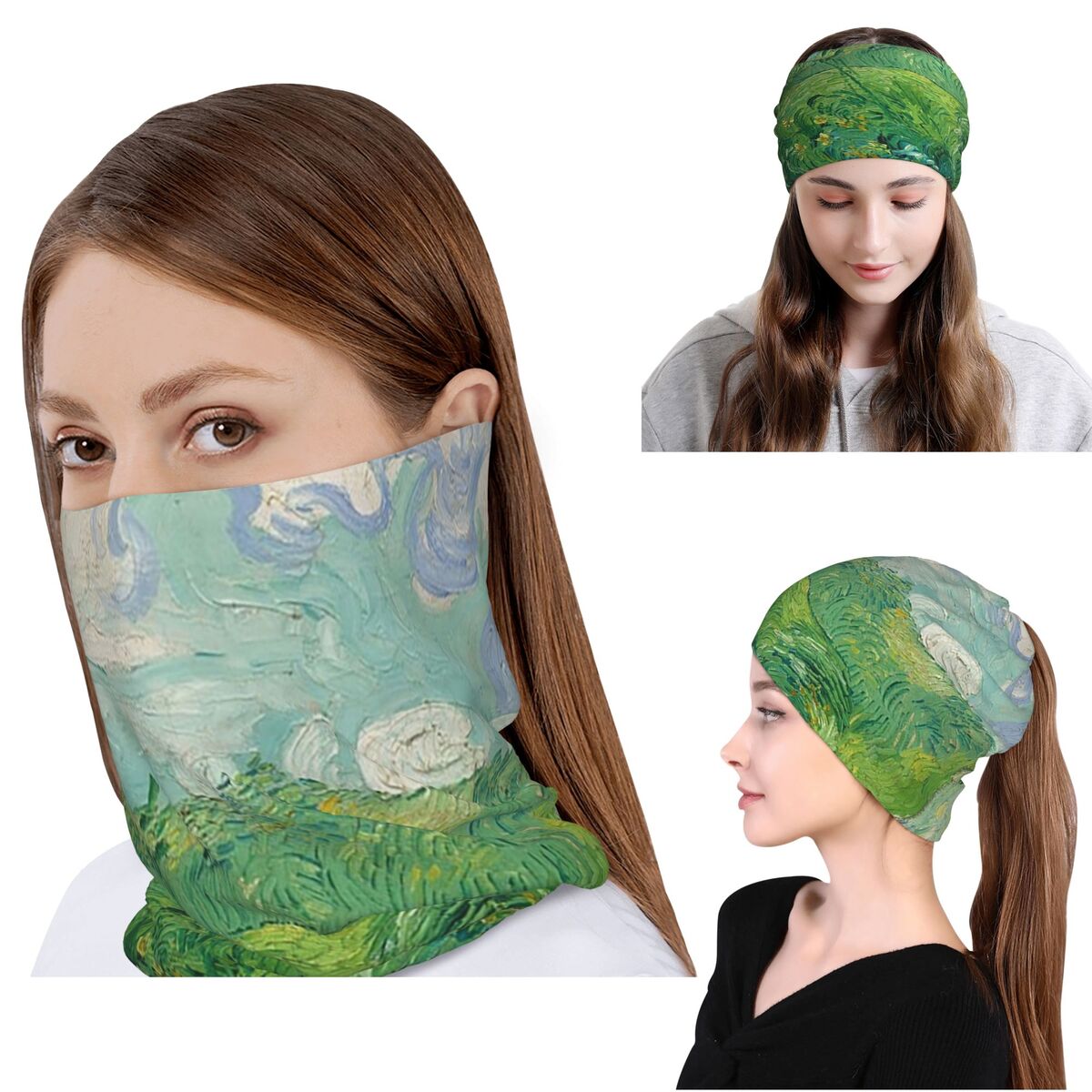 Green Wheat Fields, Auvers, Vi – обзор и цена Knit Beanie Hat Warm