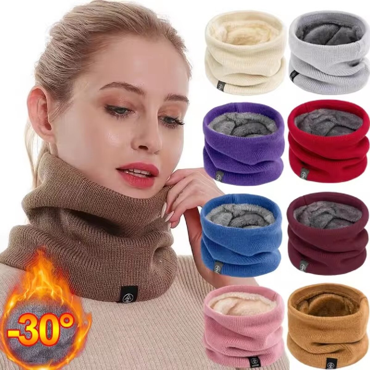 Solid Winter Plush Muffler Woo – обзор и цена Winter Headband Fleece