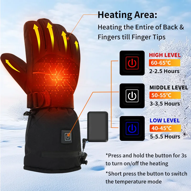 USB Rechargeable Heated Motorc – обзор и цена Touch Screen Gloves